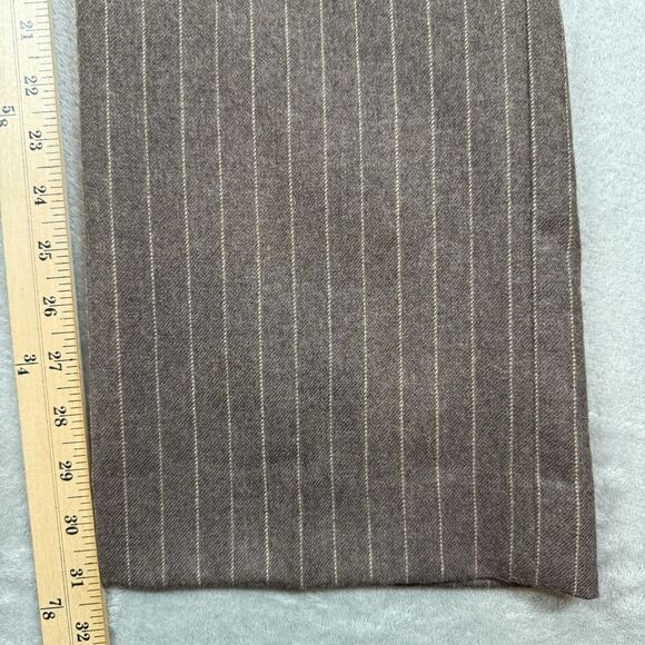 Pendleton Pants Women's 8 Wool Trousers High Waist Pleated Brown Pin Striped - Picture 7 of 11